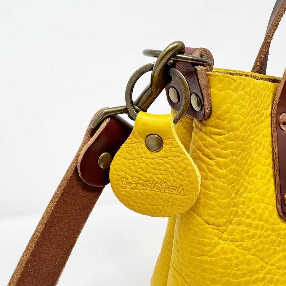Go Forth Goods Avery Golden Sun Leather Crossbody Tote Handmade USA Quiet Luxury - Picture 5 of 10